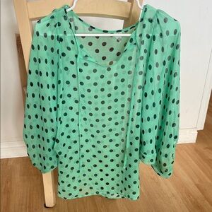 Green Polka Dot Women's Top